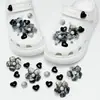 Accesorios para zapatos de zueco de ballet con mariposa de diamantes brillantes INS, hebilla de zapato universal desmontable hecha a mano de vidrio con strass blanco DIY