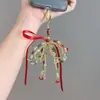 Corrente de Celular com Laço de Tule Bordado de Alto Acabamento para Mulheres, Acessório Versátil da Moda, Ornamento Requintado Ultra-Fada Luz de Luxo