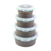 Lancheira redonda de silicone para forno de micro-ondas, caixa dobrável para preservação, lancheira portátil de plástico, tigela para preservação, atacado