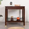 Nova Mesa Lateral Estilo Chinês Madeira Maciça Mesa de Canto Pequena Mesa de Café Mesa Quadrada Quadrada para Sofá Armário Simples de Armazenamento Mesa de Telefone Prateleira