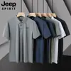 2026 Nuevo Estilo de Verano Camisa Polo de Seda Helada para Hombre con Cuello, Holgada, Transpirable, de Secado Rápido, Top de Manga Media