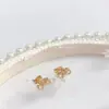 Pendientes de Titanio Clásicos de Moda Más Vendidos, Horno Simple Dorado, Pendientes Dulces de Botón, Pendientes de Alta Calidad que Conservan el Color para Mujeres