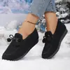 Zapatos peludos con suela de poliuretano, zapatos de algodón planos versátiles para mujer, mocasines gruesos con suelas antideslizantes, pantuflas cálidas para el hogar con talón cubierto