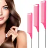 Peine para mechas de acero de color transfronterizo con punta de aguja, peine de cola de ratón de acero inoxidable, peine de disco para partición de cabello, peine de estilismo de belleza