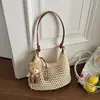 Bolso Tejido de Moda Transfronterizo 2026 Verano Vacaciones en la Costa Bolso de Playa Elegante de Moda Bolso de Hombro Cruzado