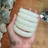 Pulseras de Imitación de Jade Hetian de Xinjiang al por Mayor del Fabricante, Hechas de Material Mongol, Unisex, Grado de Jade Blanco, Pulseras de Jade Redondas Blancas y Verdes