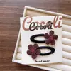 Novo Estilo Coreano Infantil Outono Inicial Flor de Lã Crochê à Mão Presilha de Cabelo Meninas Simples Adulto Par de Faixa de Cabeça Escura