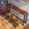 Mesa de bar de pared sencilla, mesa estrecha comercial, mesa larga para el hogar, mesa y silla combinadas para tienda de té con leche, silla alta de bar