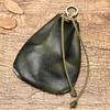 Bolsa de Piel de Vaca Estilo Retro Europeo y Americano Bolsa Portátil para Monedas Bolsa de Cuero con Cierre de Cuerda para Cambio Bolsa Pequeña para Llaves de Cintura para Hombres y Mujeres