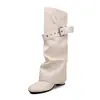 Botas Largas de Moda Británica de Dos Vías de Caña Alta de 5.5cm 2026 Otoño/Invierno Nuevas con Punta Redonda y Tacón Grueso por Encima de la Rodilla para Mujer