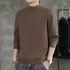 Sudadera térmica de forro polar para hombre, nuevo estilo otoño 2026, forrada de forro polar, cuello medio alto, camiseta básica suelta de manga larga, ropa de hombre, cálida y moderna