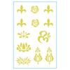 Nuevo estilo floral Dorado Plateado pegatinas para cejas Hanfu traje antiguo pegatinas de tatuaje sosteniendo pegatinas de estampado en caliente dorado plateado pegatinas para la frente