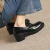 Mocassins de Salto Alto com Solado Grosso Leve de 6,5 cm, Sapatos Estilo Britânico para Todas as Estações, Novo Modelo 2026, Sapatos Femininos de Tamanho Grande para Venda Transfronteiriça