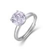 Anillo Transfronterizo Circonio Color Corte Rosa Milenio Plata S925 Engaste Cuatro Garras Circonio Anillo Abierto para Dedo Moda Simple