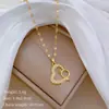 [Aço titânio] Amor Proposta Anel Luz Luxo Elegante Lindo Colar de Diamantes Colar de Clavícula Feminina Corrente de Aço de Titânio