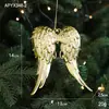 Decoraciones de Navidad, adornos dorados para árbol de Navidad, copos de nieve creativos, zapatos de cristal, colgantes de renos, accesorios galvanizados, colgantes