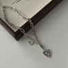 Dulce collar de llave de amor de circón de estilo fresco cadena de clavícula femenina diseño de nicho otbuckle cadena de suéter nueva moda 2023