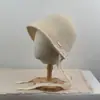 Chapéu de Pescador de Tricô de Alta Qualidade Novo Outono/Inverno para Mulheres, Costas Abertas, Circunferência da Cabeça Grande, Fashionável, Afina o Rosto, Chapéu Balde de Lã para Mulheres