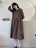 Colección Nueva Otoño 2025: Vestido Casual con Patchwork de Encaje Hueco Artístico, Retro y Minimalista - Tendencia al por Mayor