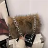Bolso de Felpa Nuevo Estilo Transfronterizo para Mujer, Bolso de Hombro Versátil a la Moda, Bolso de Mano con Cadena Tendencia, Bolso de Noche para Commuter