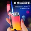 Nuevo Encendedor de Chorro Azul Metálico con Llama, Recargable, Antiviento, Electrónico, Tanque de Gas Visible, Regalo Personalizado de Alta Gama para Novio, Moderno