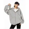 Estilo Nuevo Otoño/Invierno 330G Peso Pesado Color Sólido Con Capucha Versátil Casual Sudadera Corta Chaqueta con Doble Cremallera En Stock Venta al por Mayor