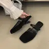 Sandalias de Malla Transpirable con Diseño de Nicho Estilo Francés 2025, con Tacón Irregular y Diseño Calado para Mujer, Zapatillas Cerradas de Verano para Exterior para Mujer