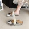 Exquisitas Mules Cerradas Estilo Francés para Mujer, Nuevas Sandalias Mary Jane con Lazo de Encaje y Tacón Bajo Primavera/Verano 2026