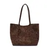 Bolsa Leopardo Personalizada da Moda Grande Capacidade Feminina Casual Retro Tote Simples para Trabalho e Dia a Dia Bolsa de Ombro com Personalidade