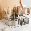 Caixa de armazenamento de mesa, organizador de cosméticos transparente tipo gaveta, prateleira de armazenamento de plástico, prateleira de armazenamento de penteadeira estilo ins para meninas