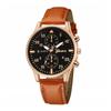 Reloj de Negocios para Hombre de Moda Europea y Americana Explosión Caja Negra Cuarzo Reloj de Pulsera para Hombre Correa de PU Reloj Casual para Hombre