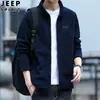 Suéter de Forro Polar JEEP SPIRIT para Niños Otoño con Forro de Polar Versátil Color Sólido Casual Deportivo Holgado Cardigan para Hombre