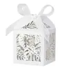 Caja de dulces navideños transfronteriza con flores y hojas cortadas a láser, exquisita caja de chocolate tallada, en stock en la fábrica