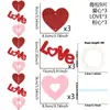 Decoraciones para Fiesta del Día de San Valentín Guirnalda Colgante de Corazón Rojo Arreglo Festivo Lazo Corazón Cuerda de Amor Tira Colgante