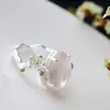 Adornos de Plata Nafoge al por Mayor Incrustados con Polvo de Piedra Natural Anillo de Plata de Ley para Mujer Plata de Ley 925 Anillo Abierto Vintage