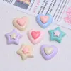 Estrella Corazón Colorida Dibujo Animado Hecho a Mano DIY Pegamento de Crema Resina Accesorios Pequeños Decoración Creativa para Zuecos Materiales