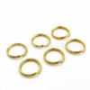 Anillo de acero inoxidable con llavero dorado, anillo doble de acero inoxidable en oro real, anillo de caballo midi, accesorios de bricolaje, anillo de conexión