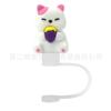 Nuevo Transfronterizo 3D Estéreo Tapa de Pajita Animal de Dibujos Animados Accesorios de Pajita Cubierta Antipolvo Cubierta de Pajita Tapa Antipolvo Cubierta de Silicona