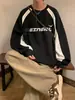 Suéter Vintage Preguiçoso com Gola Redonda Masculino Primavera e Outono Estilo Japonês Jovem Moderno Moletom Versátil Ins Casual Tendência Top