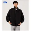 Chaqueta de aviador estilo americano con cuello mao para hombre, corte holgado, color liso, corte limpio, chaqueta de trabajo Harrington de alta gama para primavera y otoño