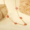 Accesorios de Comercio Exterior Japonés y Coreano, Collar Dulce de Niña Moderno y Exquisito, Pulsera Transfronteriza de Esmalte de Flor de Cerezo para Mujer