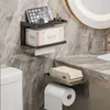 Portarrollos de papel higiénico, caja de pañuelos para pared, caja de pañuelos para baño de pared sin taladro, almacenamiento de papel higiénico para baño y aseo
