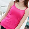 Camisola de Algodón Puro para Mujer Verano Ropa Exterior Espalda Hermosa Camiseta sin Mangas Ajustada Base para Mujer Top Interior de Verano