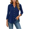 Camisa Social Casual de Manga Longa Lisa Nova para Mulheres, Transfronteiriça Europeia e Americana Amazon