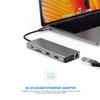 Estación de acoplamiento multifuncional 12 en 1 tipo C a HDMI dual 4K, VGA, tarjeta de red Gigabit, concentrador USB