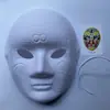 Maquillaje facial con hendidura doce zodiaco máscara blanca pintada a mano al por mayor con cuerda e imagen a color