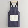 Delantal de Alta Apariencia, Toalla de Mano Desmontable a Prueba de Aceite, Delantal Impermeable y Engrosado para Cocina Casera, Ropa de Trabajo para Mujer