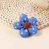 Nuevo Broche de Tela Vaquera con Diseño de Flor de Cinco Pétalos, Relleno de Algodón y Rayas de Puntos, Accesorios para Broches, Accesorios para el Cabello DIY, Pasador de Pelo, Ropa, Productos Semi-Terminados