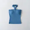 Top de tirantes sexy sin mangas con almohadillas en el pecho para mujer, diseño de verano, top de tubo ajustado sin hombros