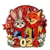 Llavero Acrílico Colgante Plano 2D Zootopia Adorno de Bendición de Año Nuevo Día de San Valentín Pareja Nick y Judy